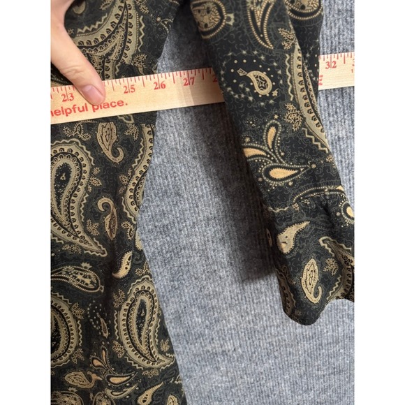 Tommy Hilfiger Woman Paisley Print Button Up Shirt Jacket Size 18 Black Gold - Picture 5 of 8